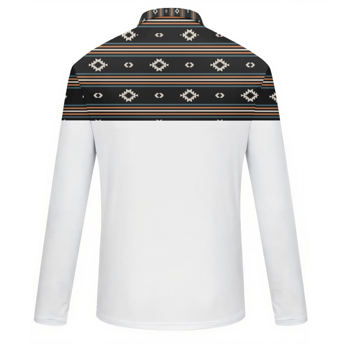 All-Over Print Women's Quarter Zip Sport Shirt With Long Sleeve