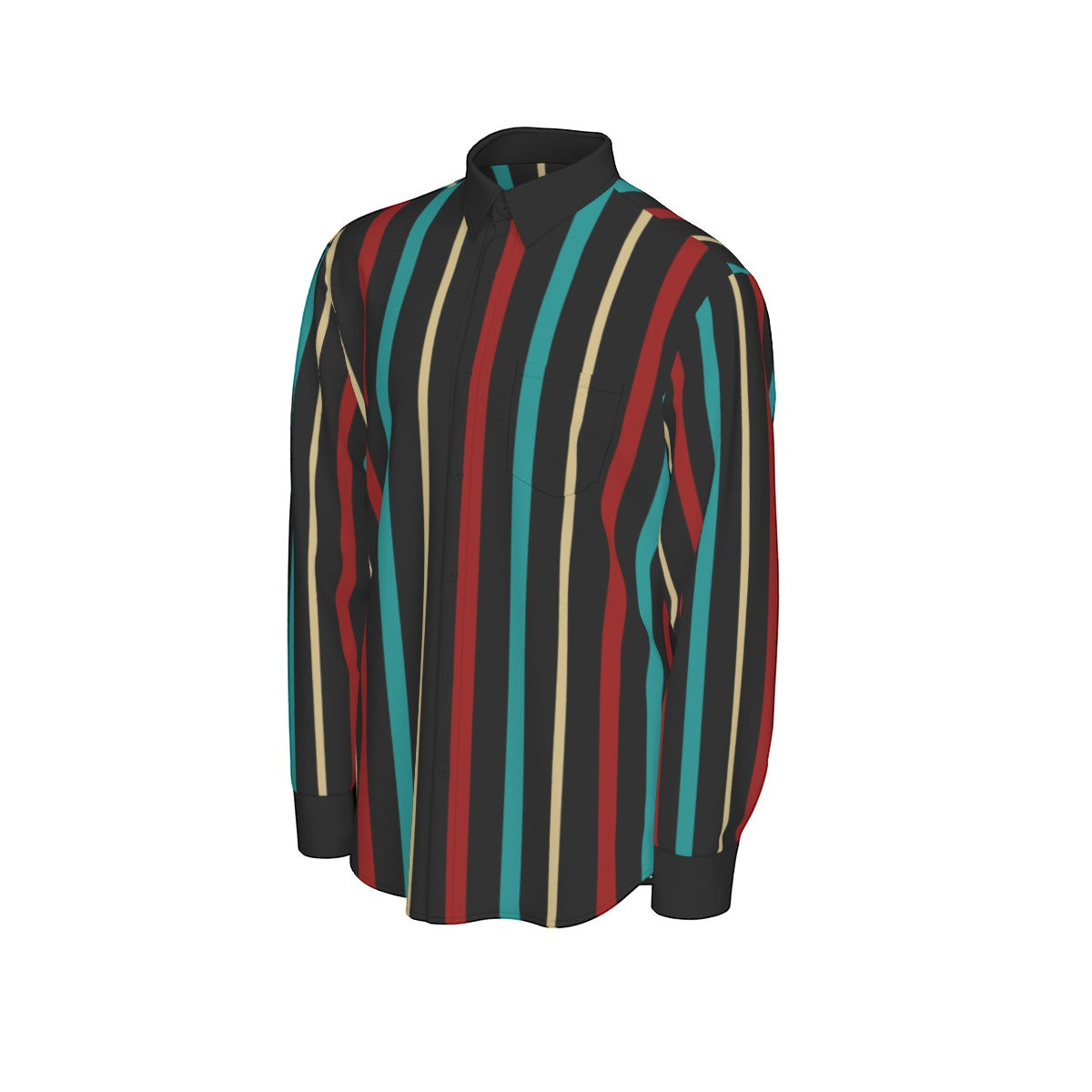 All-Over Print Men's Long Sleeve Shirt | 115GSM Cotton poplin