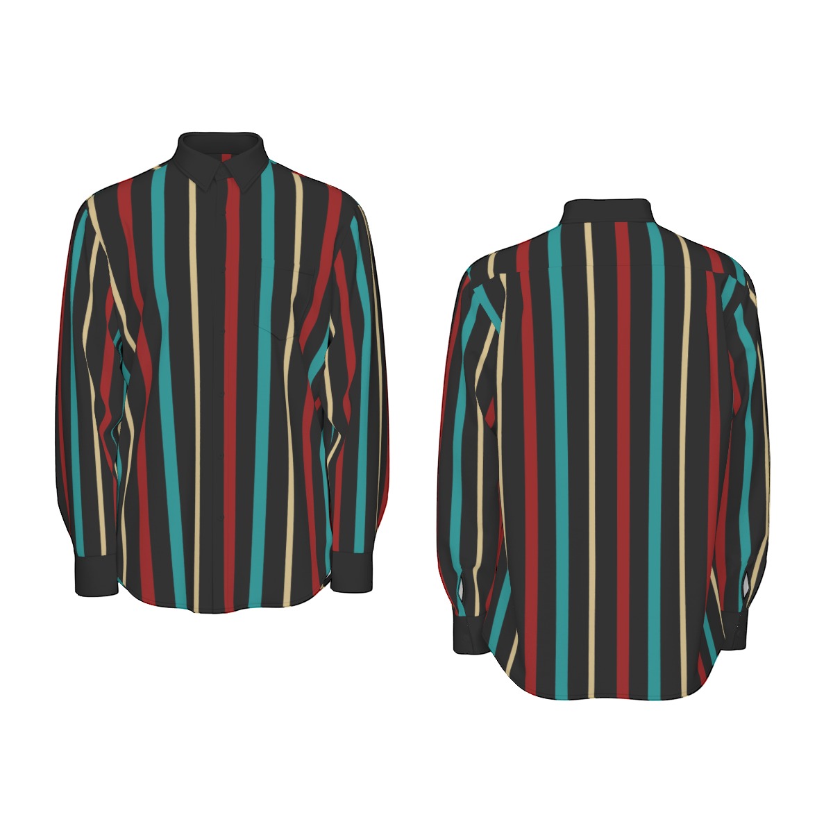 All-Over Print Men's Long Sleeve Shirt | 115GSM Cotton poplin