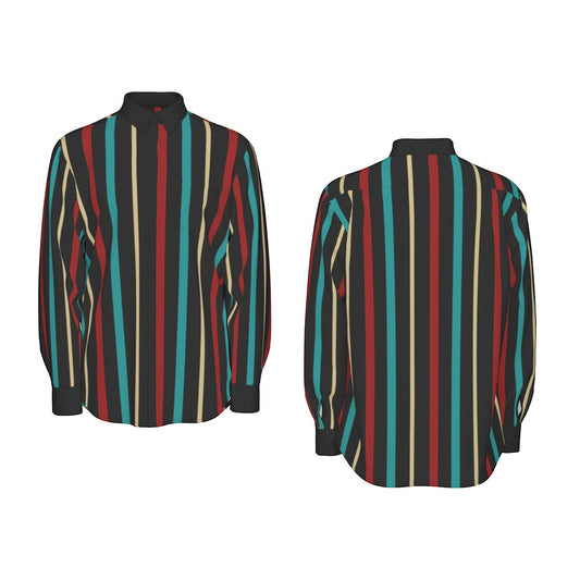All-Over Print Men's Long Sleeve Shirt | 115GSM Cotton poplin