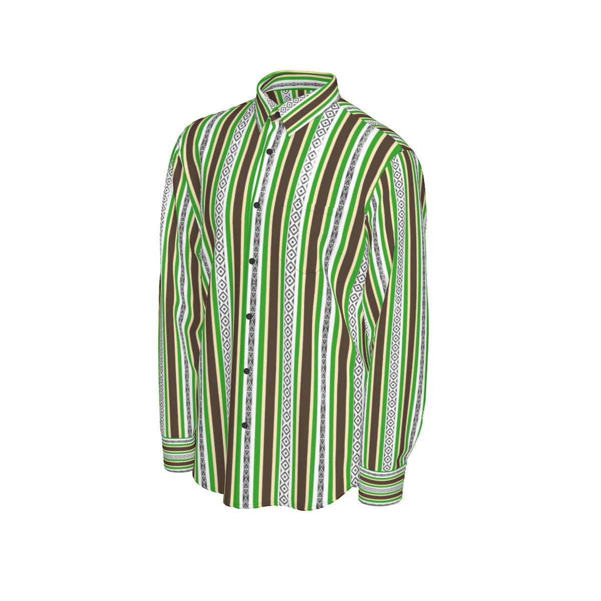 All-Over Print Men's Long Sleeve Shirt | 115GSM Cotton poplin