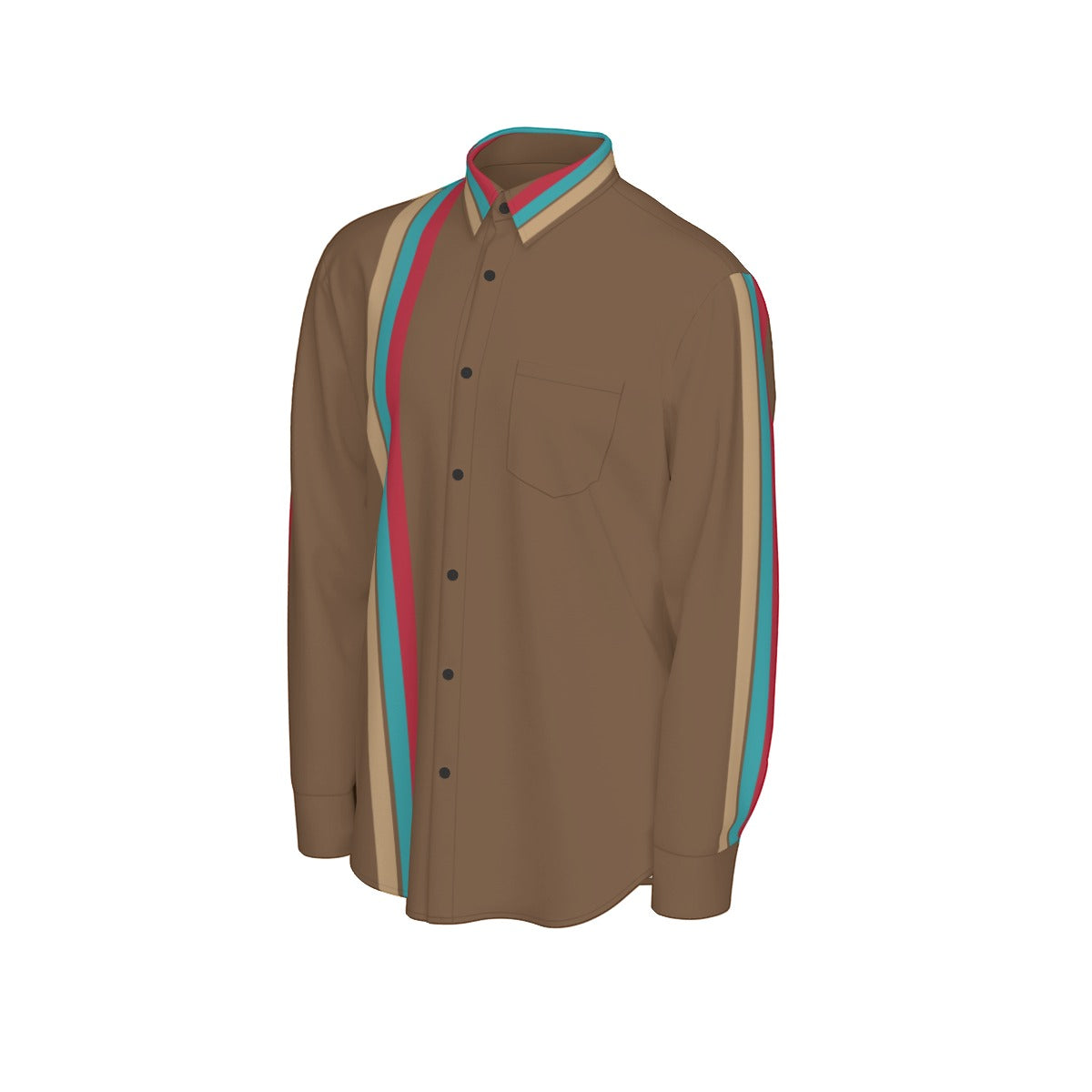 All-Over Print Men's Long Sleeve Shirt | 115GSM Cotton poplin