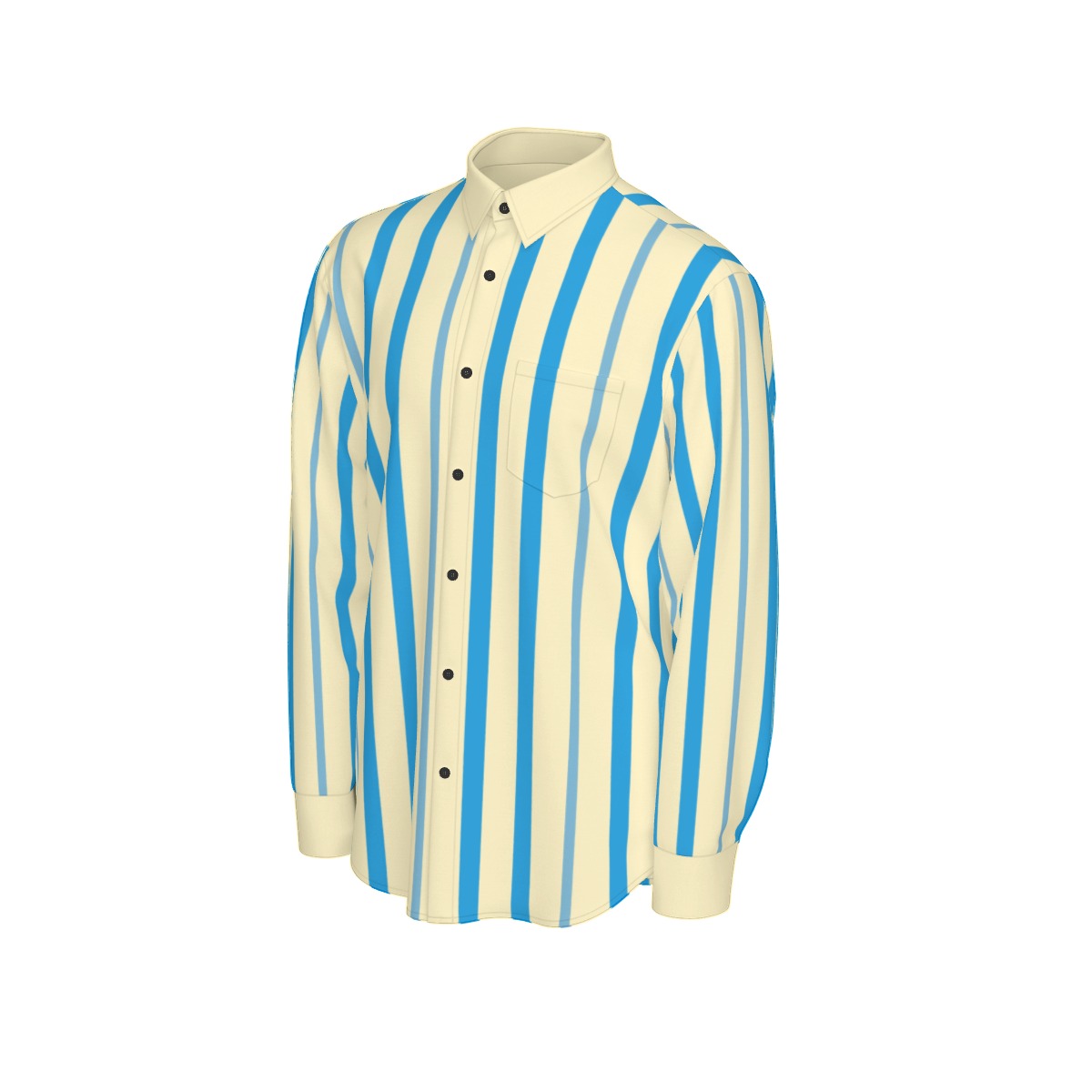 All-Over Print Men's Long Sleeve Shirt | 115GSM Cotton poplin