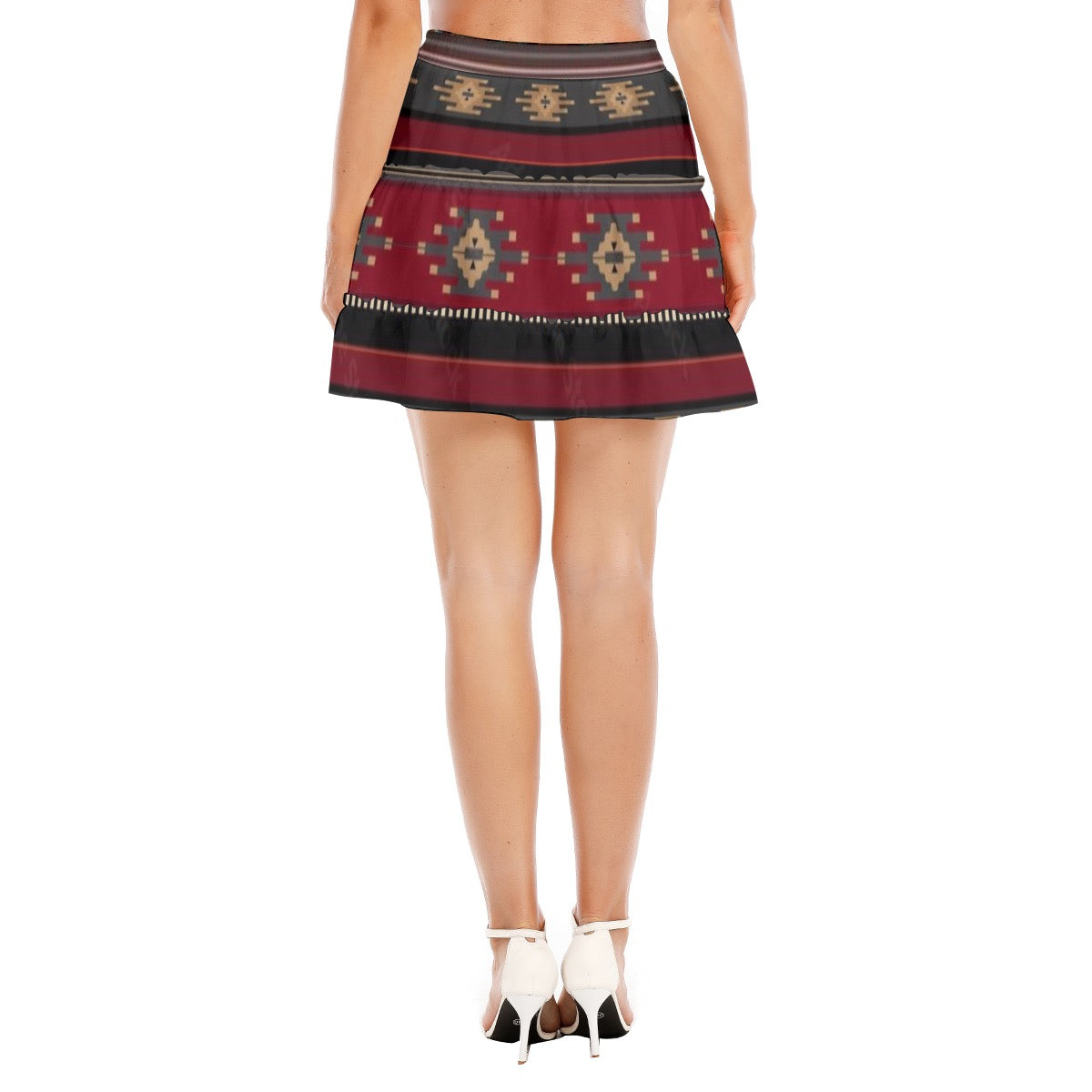 All-Over Print Women's Skirts With Waist Lace