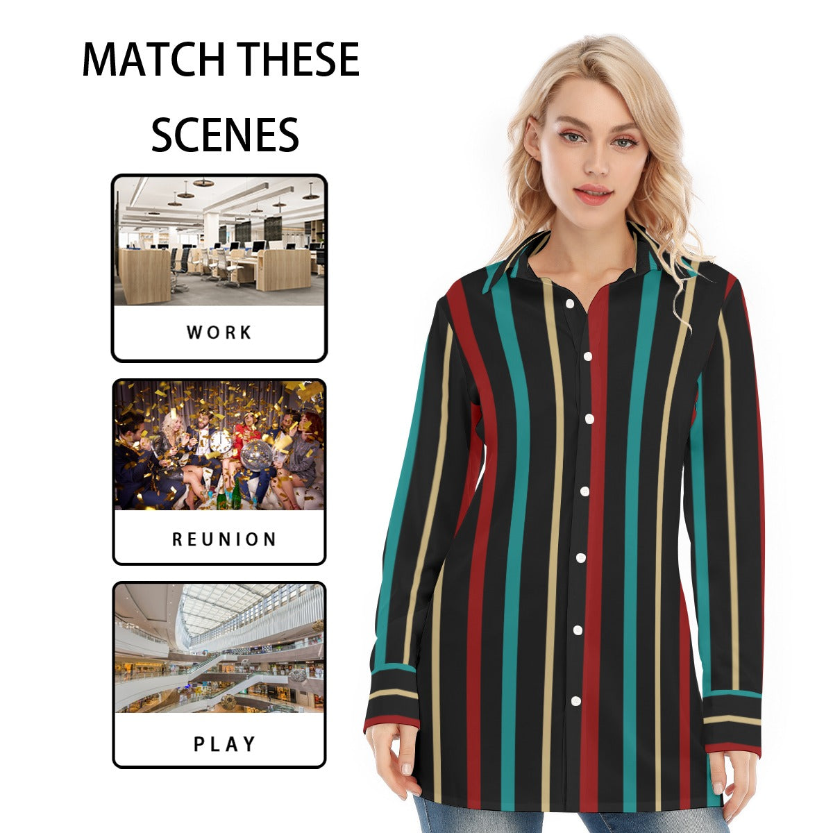 All-Over Print Women's Long Shirt