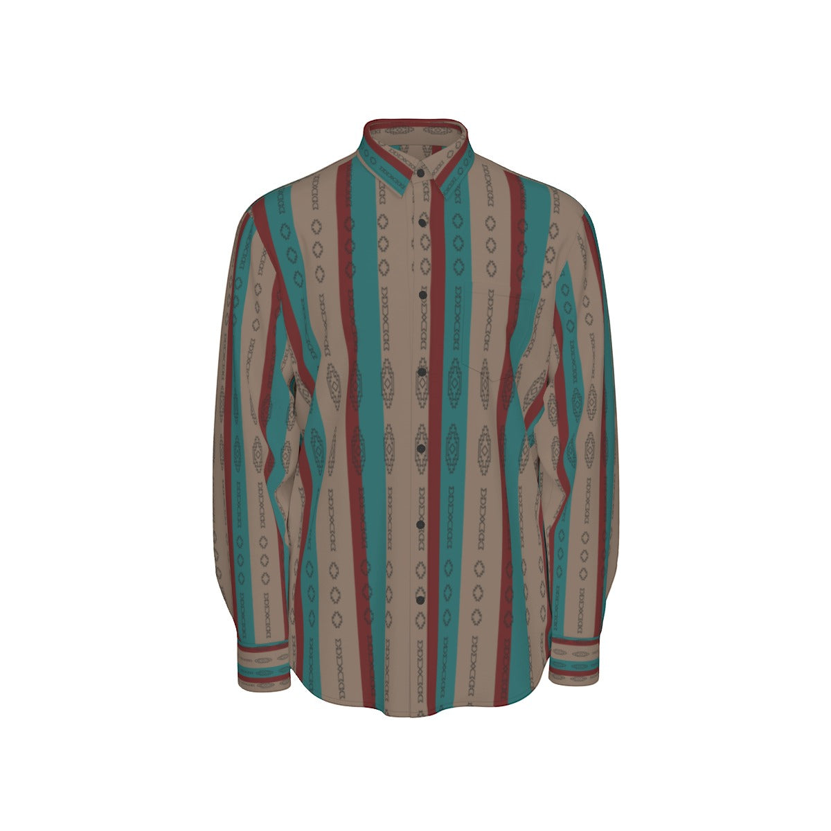 All-Over Print Men's Long Sleeve Shirt | 115GSM Cotton poplin