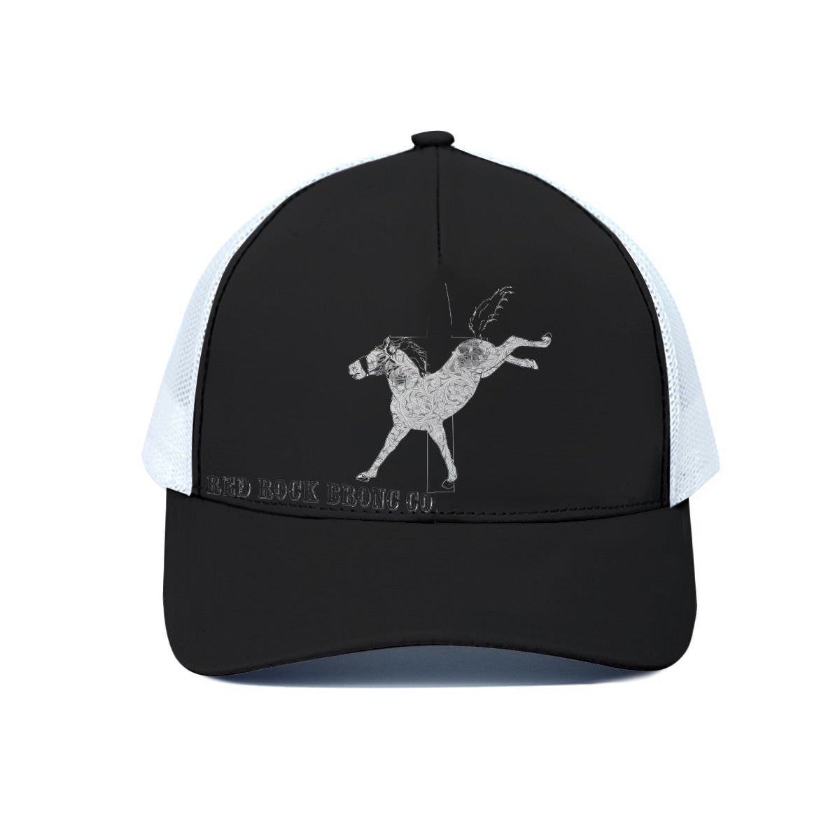 Unisex Trucker Hat With White Half-mesh