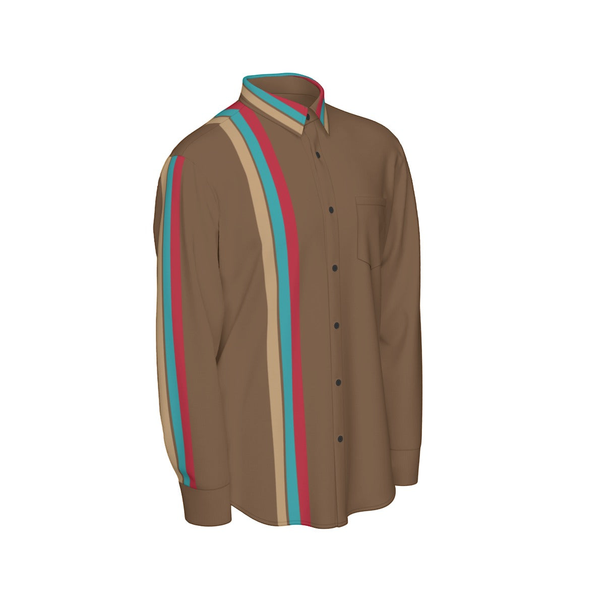 All-Over Print Men's Long Sleeve Shirt | 115GSM Cotton poplin