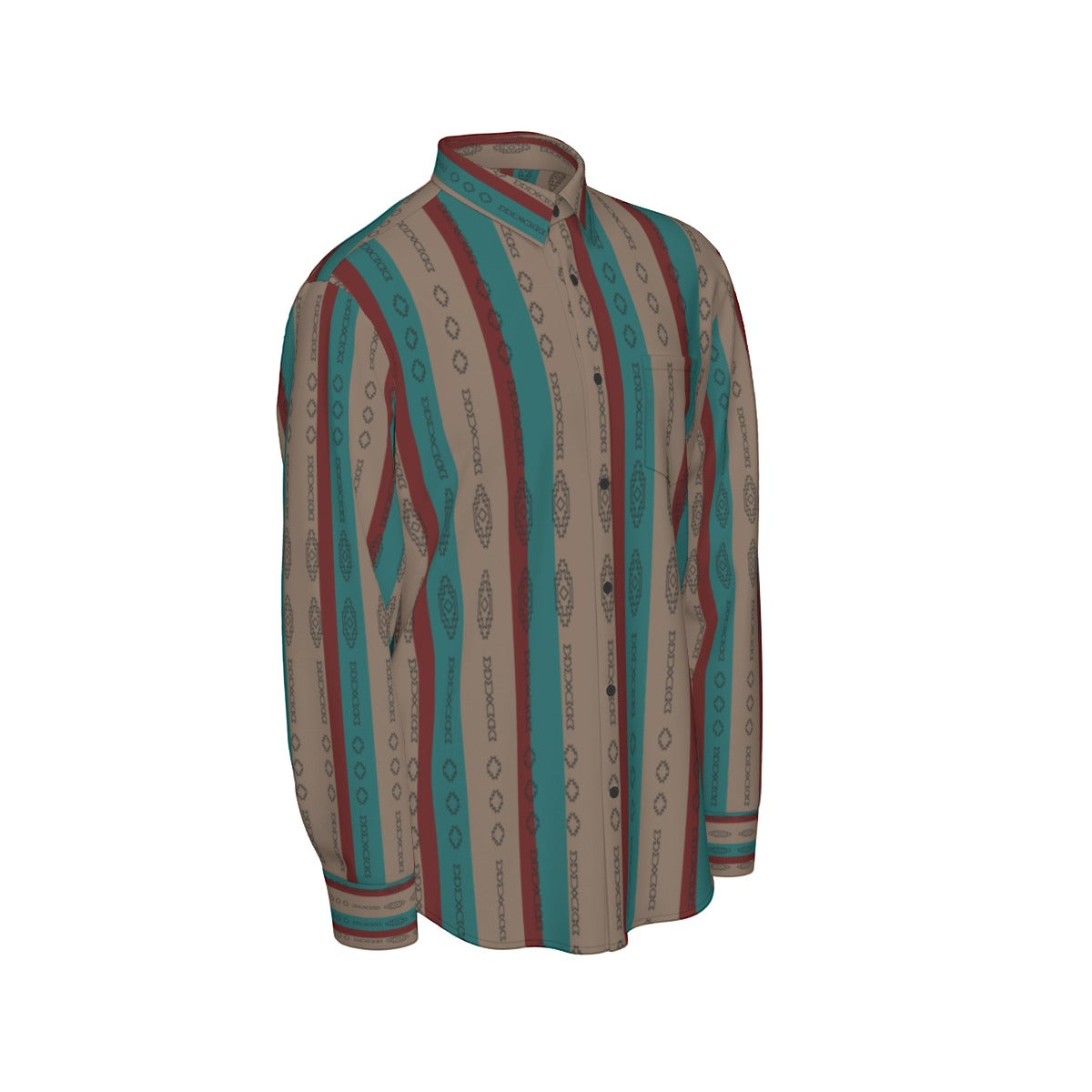 All-Over Print Men's Long Sleeve Shirt | 115GSM Cotton poplin