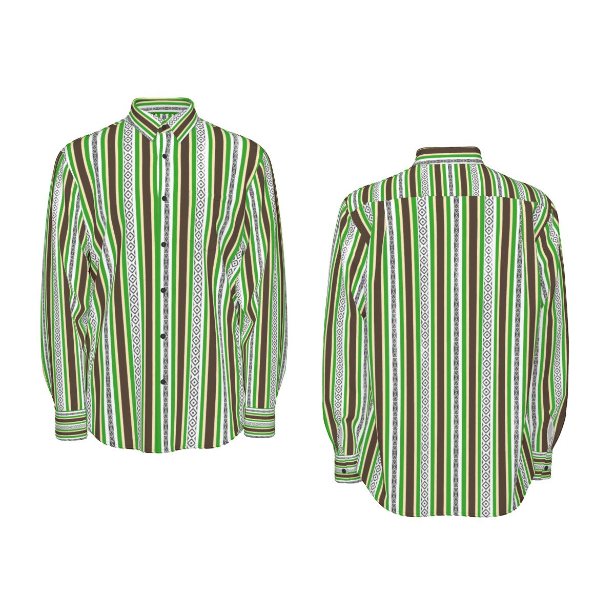 All-Over Print Men's Long Sleeve Shirt | 115GSM Cotton poplin