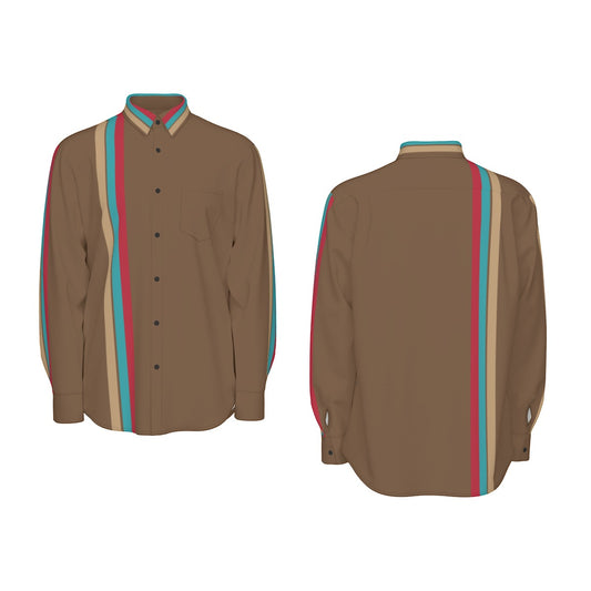 All-Over Print Men's Long Sleeve Shirt | 115GSM Cotton poplin