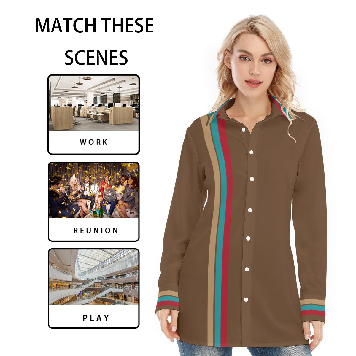 All-Over Print Women's Long Shirt