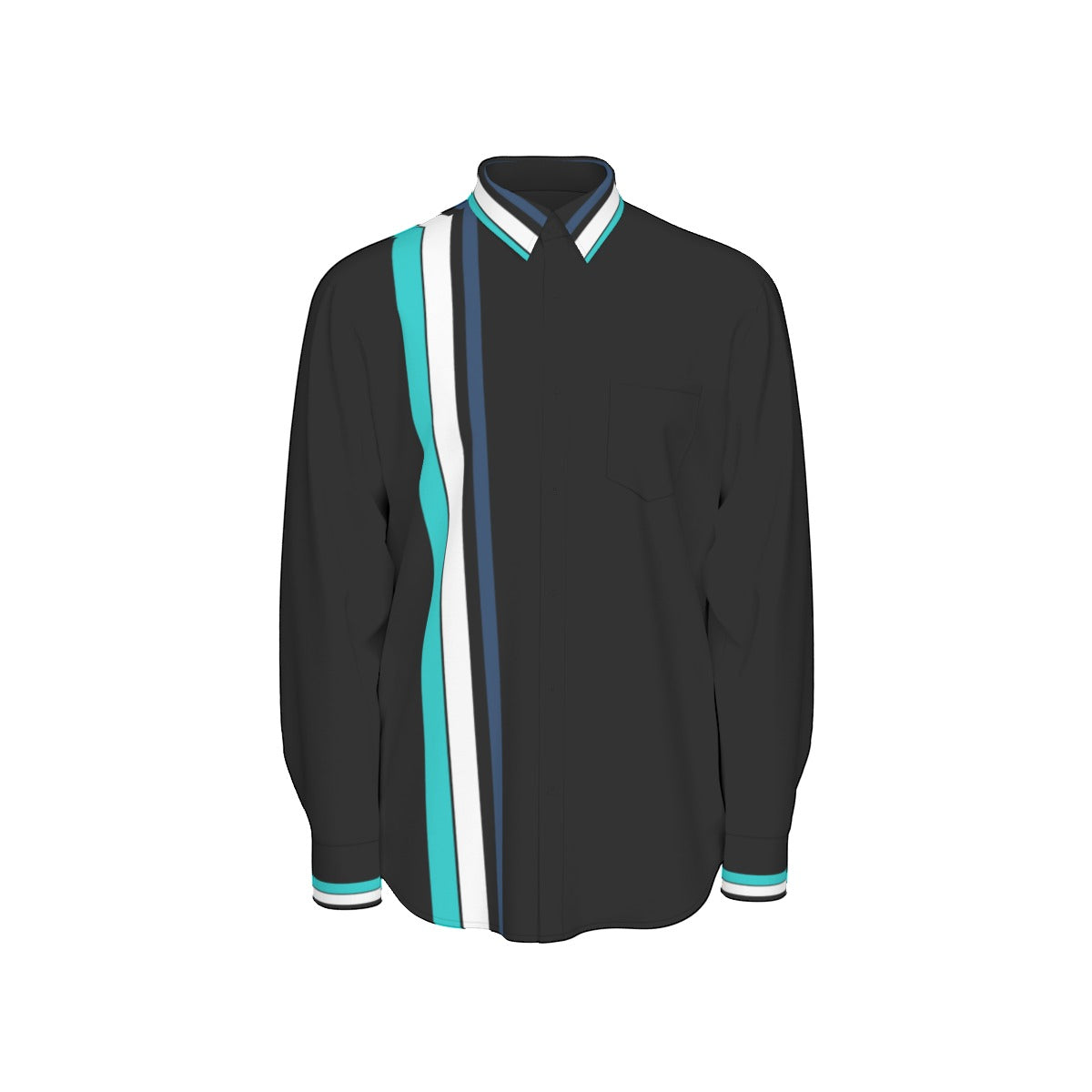 All-Over Print Men's Long Sleeve Shirt | 115GSM Cotton poplin