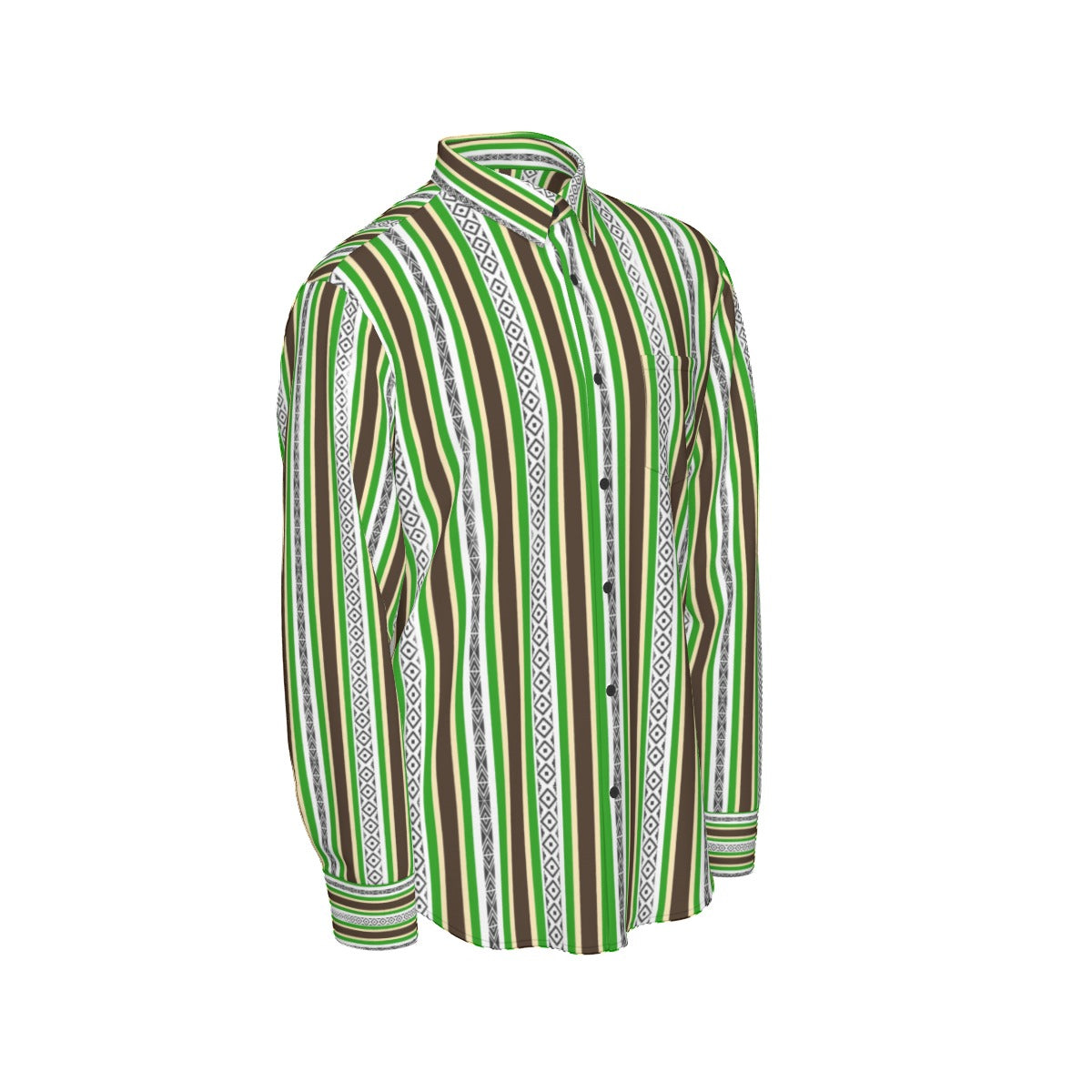 All-Over Print Men's Long Sleeve Shirt | 115GSM Cotton poplin