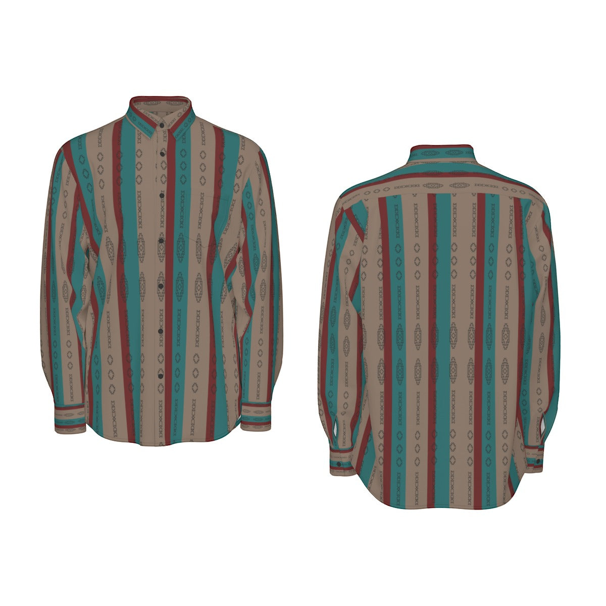 All-Over Print Men's Long Sleeve Shirt | 115GSM Cotton poplin