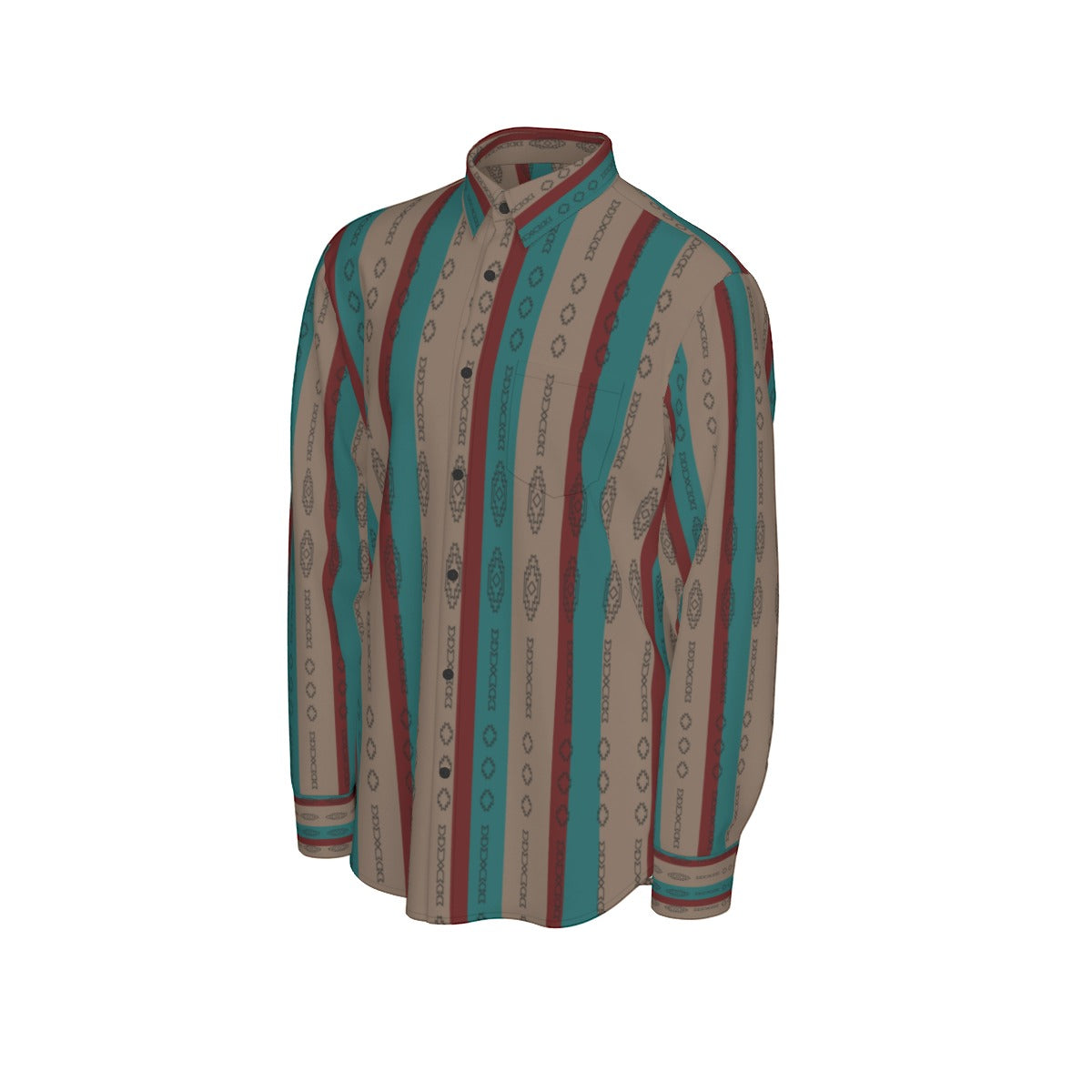 All-Over Print Men's Long Sleeve Shirt | 115GSM Cotton poplin